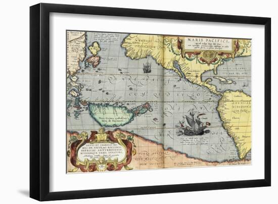The Pacific Ocean, 1592-Abraham Ortelius-Framed Giclee Print