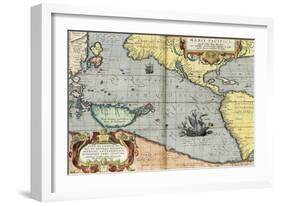 The Pacific Ocean, 1592-Abraham Ortelius-Framed Giclee Print