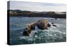 'The Pacific Ocean washes against a sea stack off the northern ...