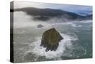 The Pacific Ocean washes against rugged sea stacks found just off the ...