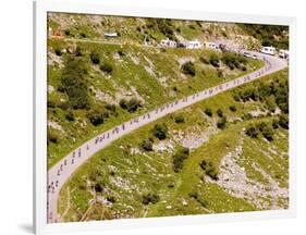 The Pack Rides Down the Glandon Pass During the 17th Stage of the Tour De France-null-Framed Photographic Print