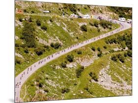 The Pack Rides Down the Glandon Pass During the 17th Stage of the Tour De France-null-Mounted Photographic Print