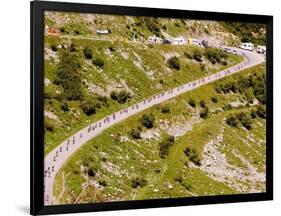 The Pack Rides Down the Glandon Pass During the 17th Stage of the Tour De France-null-Framed Photographic Print