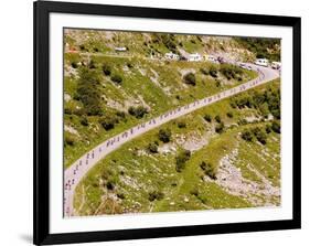 The Pack Rides Down the Glandon Pass During the 17th Stage of the Tour De France-null-Framed Photographic Print