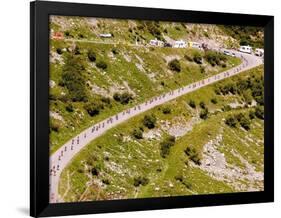 The Pack Rides Down the Glandon Pass During the 17th Stage of the Tour De France-null-Framed Photographic Print