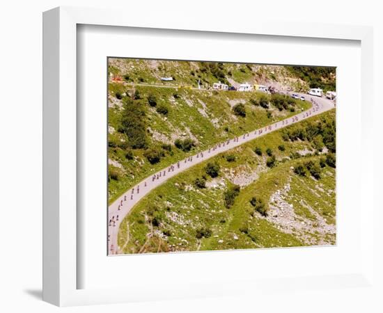 The Pack Rides Down the Glandon Pass During the 17th Stage of the Tour De France-null-Framed Photographic Print