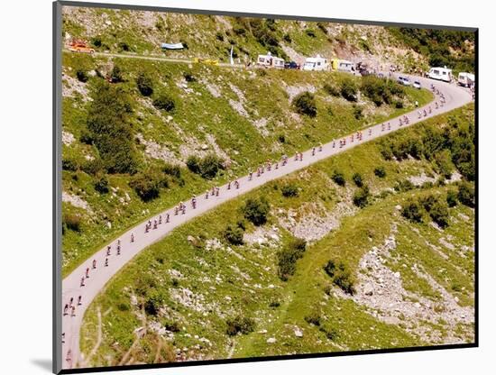 The Pack Rides Down the Glandon Pass During the 17th Stage of the Tour De France-null-Mounted Photographic Print