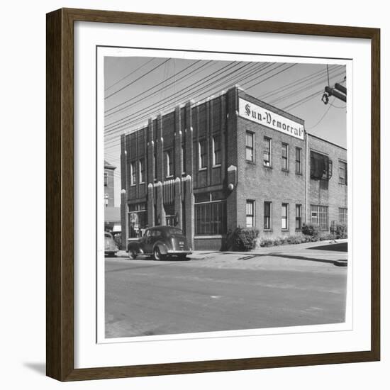 The Paducah Sun Democrat Building, Owned by Edwin J. Paxton and Son Edwin, Jr-Walker Evans-Framed Photographic Print