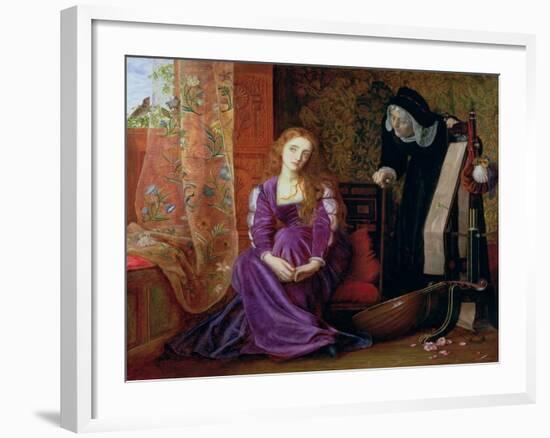 'The Pained Heart', or 'Sigh No More, Ladies', 1868-Arthur Hughes-Framed Giclee Print