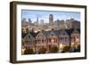 The "Painted Ladies" Townhouses Stand in Contrast to the Skyscrapers of San Francisco, California-Adam Barker-Framed Photographic Print