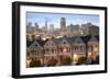 The "Painted Ladies" Townhouses Stand in Contrast to the Skyscrapers of San Francisco, California-Adam Barker-Framed Photographic Print