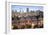 The "Painted Ladies" Townhouses Stand in Contrast to the Skyscrapers of San Francisco, California-Adam Barker-Framed Photographic Print