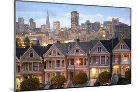 The "Painted Ladies" Townhouses Stand in Contrast to the Skyscrapers of San Francisco, California-Adam Barker-Mounted Photographic Print
