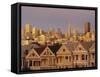 The 'Painted Ladies', Victorian Houses on Alamo Square, San Francisco, California, USA-Roy Rainford-Framed Stretched Canvas