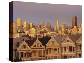 The 'Painted Ladies', Victorian Houses on Alamo Square, San Francisco, California, USA-Roy Rainford-Stretched Canvas