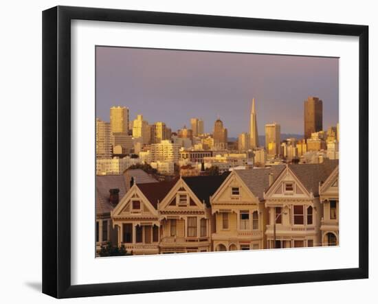 The 'Painted Ladies', Victorian Houses on Alamo Square, San Francisco, California, USA-Roy Rainford-Framed Photographic Print