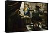 The Painter and His Model as Klio-Johannes Vermeer-Framed Stretched Canvas