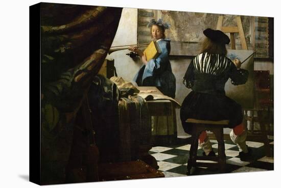 The Painter and His Model as Klio-Johannes Vermeer-Stretched Canvas