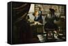 The Painter and His Model as Klio-Johannes Vermeer-Framed Stretched Canvas