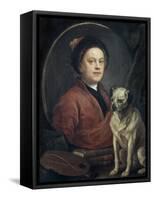 The Painter and His Pug , 1745-William Hogarth-Framed Stretched Canvas