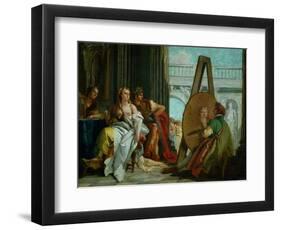 The Painter Apelles, Alexander the Great and Campaspe-Giovanni Battista Tiepolo-Framed Premium Giclee Print