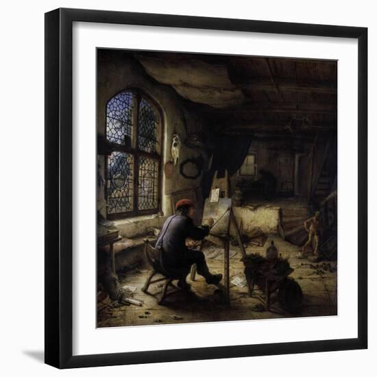 The Painter in His Studio-Adriaen Jansz. Van Ostade-Framed Giclee Print