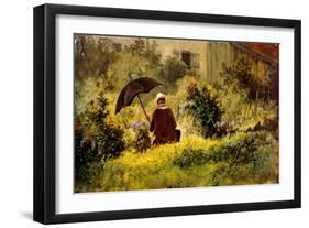 The Painter in the Garden-Carl Spitzweg-Framed Giclee Print