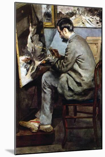 The Painter In The Studio of Bazille-Pierre-Auguste Renoir-Mounted Art Print