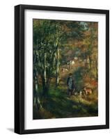 The painter Lecoeur in the woods of Fontainebleau. 1866 Canvas.-Pierre-Auguste Renoir-Framed Giclee Print