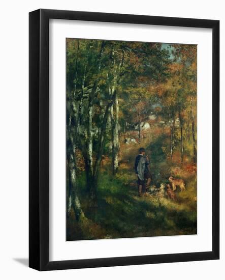 The painter Lecoeur in the woods of Fontainebleau. 1866 Canvas.-Pierre-Auguste Renoir-Framed Giclee Print