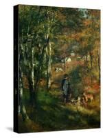 The Painter Lecoeur in the Woods of Fontainebleau, 1866-Pierre-Auguste Renoir-Stretched Canvas