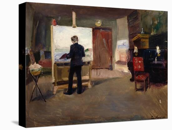 The Painter Nils Hansteen in the Studio, 1888 (Oil on Canvas)-Christian Krohg-Stretched Canvas