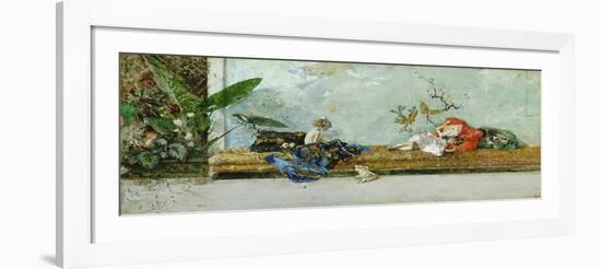 The Painter's Children in the Japanese Salon-Mariano Fortuny-Framed Giclee Print