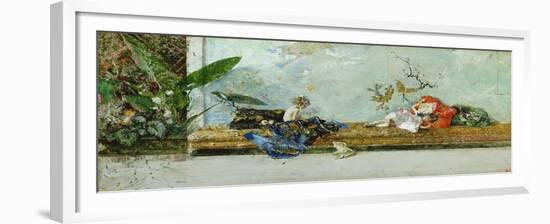 The Painter's Children in the Japanese Salon-Mariano Fortuny-Framed Giclee Print