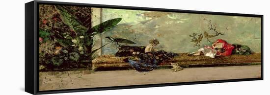 The Painter's Children in the Japanese Salon-Mariano Fortuny y Marsal-Framed Stretched Canvas