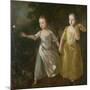 The Painter's Daughters Chasing a Butterfly, C.1759-Thomas Gainsborough-Mounted Giclee Print