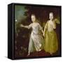 The Painter's Daughters Chasing a Butterfly. Probably About 1756-Thomas Gainsborough-Framed Stretched Canvas