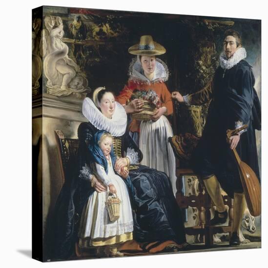 The Painter's Family-Jacob Jordaens-Stretched Canvas