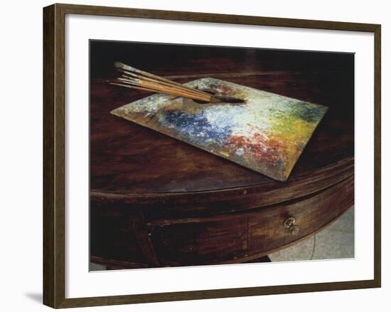 The Painter's Palette Used in His Workshop at the Maloja Pass, Switzerland-Giovanni Segantini-Framed Giclee Print