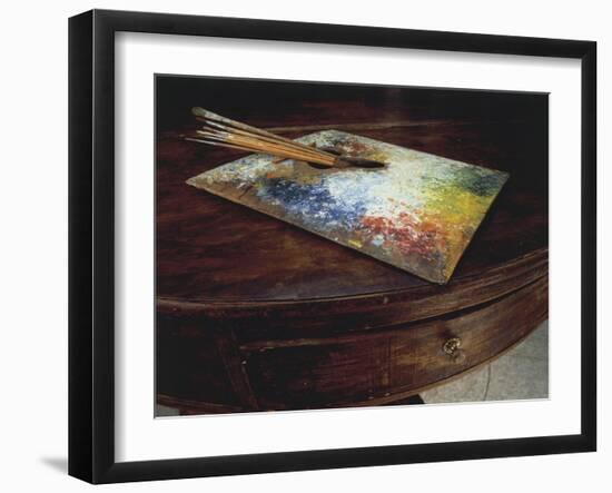 The Painter's Palette Used in His Workshop at the Maloja Pass, Switzerland-Giovanni Segantini-Framed Giclee Print