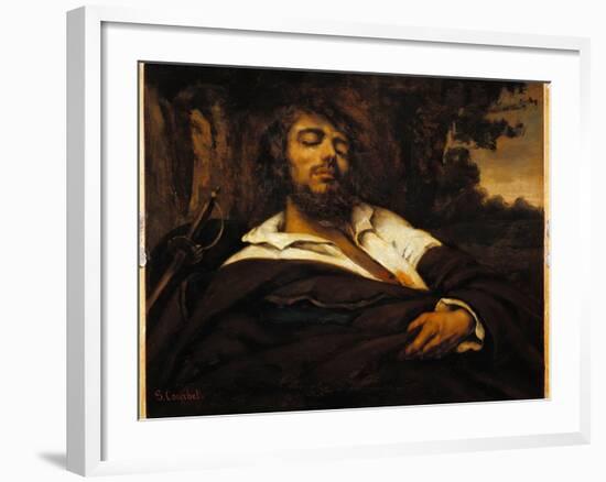 The Painter's Self-Portrait Wounds. (Oil on Canvas, 1866)-Gustave Courbet-Framed Giclee Print