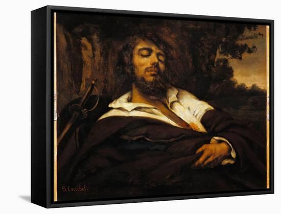 The Painter's Self-Portrait Wounds. (Oil on Canvas, 1866)-Gustave Courbet-Framed Stretched Canvas