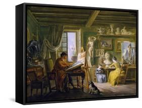 The Painter's Studio-Jean Baptiste Lallemand-Framed Stretched Canvas