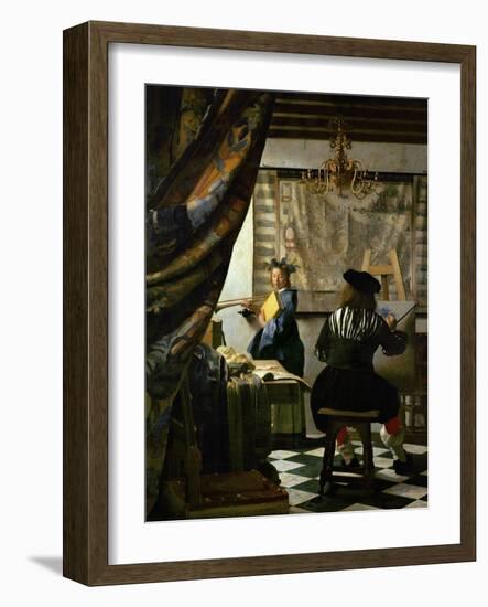 The Painter (Vermeer's Self-Portrait) and His Model as Klio-Johannes Vermeer-Framed Giclee Print