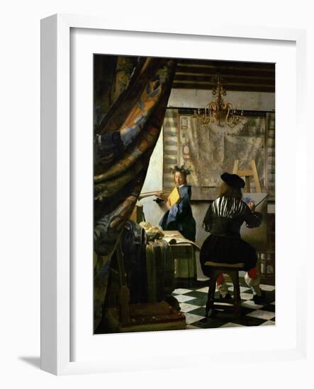 The Painter (Vermeer's Self-Portrait) and His Model as Klio-Johannes Vermeer-Framed Giclee Print