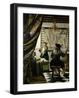 The painter (Vermeers self-portrait) and his model as Klio.-Johannes Vermeer-Framed Giclee Print