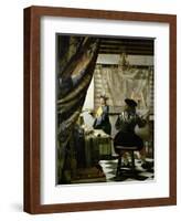 The painter (Vermeers self-portrait) and his model as Klio.-Johannes Vermeer-Framed Giclee Print