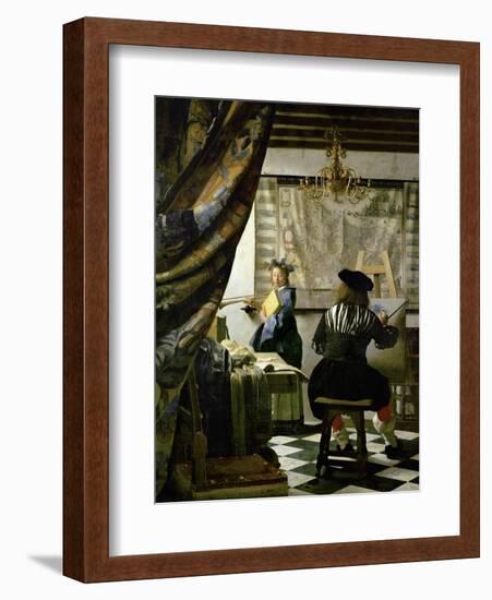 The painter (Vermeers self-portrait) and his model as Klio.-Johannes Vermeer-Framed Giclee Print