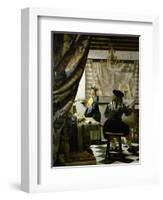 The painter (Vermeers self-portrait) and his model as Klio.-Johannes Vermeer-Framed Giclee Print