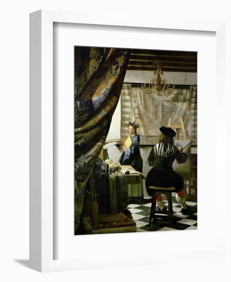 The painter (Vermeers self-portrait) and his model as Klio.-Johannes Vermeer-Framed Giclee Print